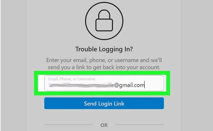 Cách lấy lại mật khẩu Instagram trên máy tính