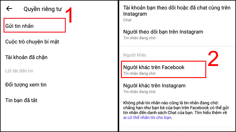 Cách chặn tin nhắn từ người lạ trên Facebook bằng điện thoại