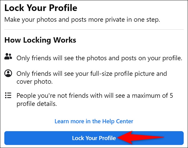 cách khóa trang cá nhân facebook