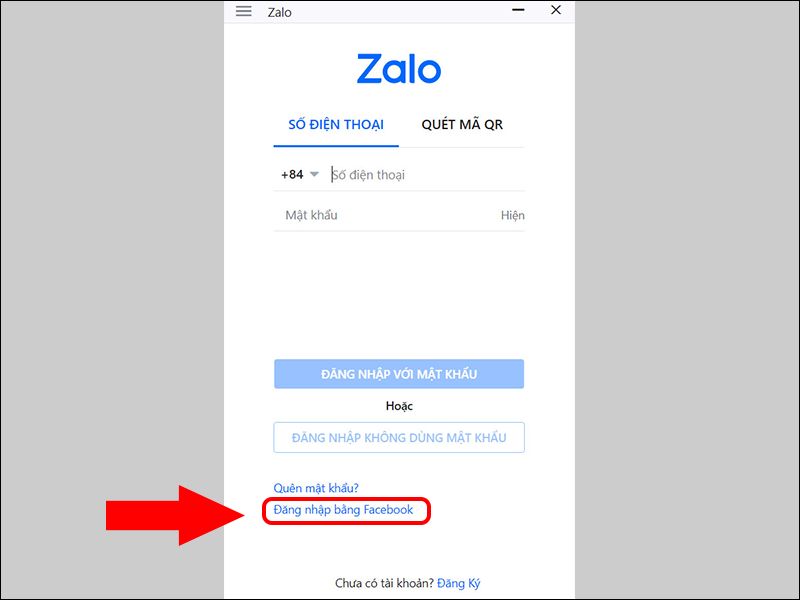 Cách lấy lại mật khẩu Zalo bằng Facebook