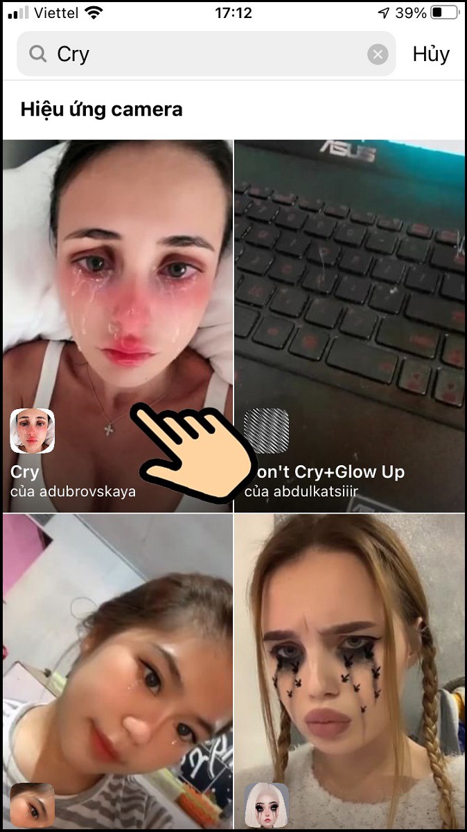 Cách lấy filter chảy nước mắt trên Instagram