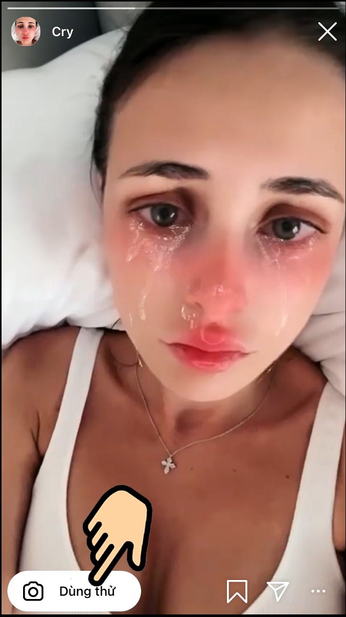 Cách lấy filter chảy nước mắt trên Instagram