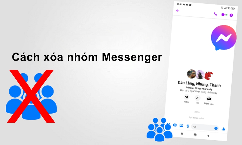 Cách xóa nhóm trên Messenger