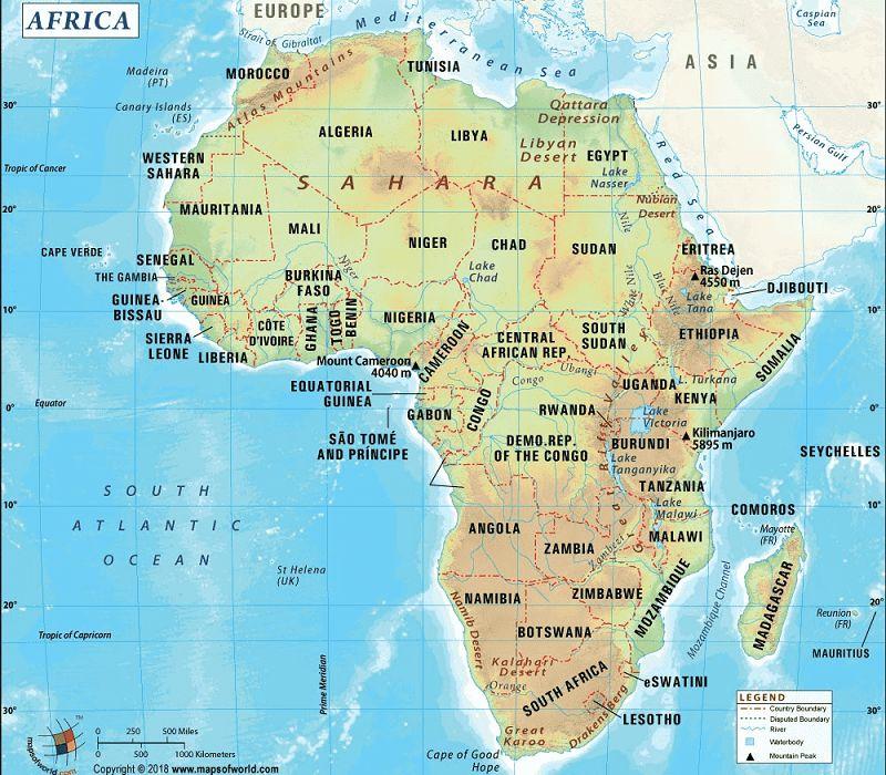 Châu Phi có bao nhiêu đất nước