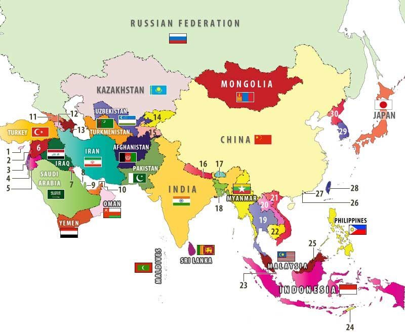 Các nước thuộc khu vực Châu Á